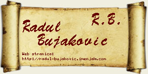 Radul Bujaković vizit kartica